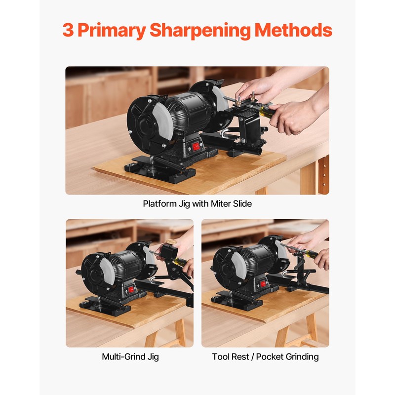 VEVOR Pro Grind Sharpening System, Multi-Grind Sharpening Jig for 6"