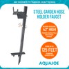 Aqua Joe Steel Garden Hose Stand with Brass Faucet and
