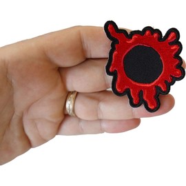 Bullet Hole Patch Blood Red - 2x2.4 inch - Embroidered Iron on Patch