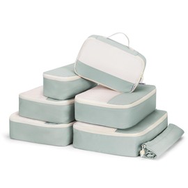Narwey 7 Set Packing Cubes for Suitcases and Backpack, Suitcase Organiser Bags Travel Packing Cubes for Carry on Hand Luggage Storage Bags Travel Essentials Accessories (Mint Green)