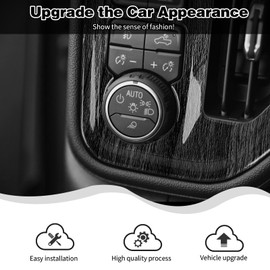 HTHE Carbon Fiber Center Console Dashboard Side Air Vent Panel Cover Trim Compatible with Chevy Silverado 2019-2022 GMC Sierra Interior Accessories(ABS, 2Pcs)