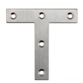 Stainless Steel T-Plates, 80 x 80 x 16 mm, Perforated Plates, Wood Connector, Perforated Sheet, T-Angle Flat Connector, Holder, Furniture Connector, Pack of 10