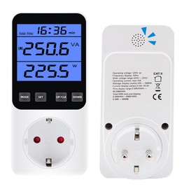 Electricity Meter for Socket, Energy Cost Meter with 14 Monitoring Modes and Overload Protection, Large LCD KWH Power Consumption Meter, Maximum Power 3680W/16A