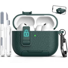 MHYALUDO Compatible with AirPods 4 Case with Plating Ring, Military Standard Anti-Fall Locking, Full Body Protection for AirPods 4th Generation, Not Compatible with Magnets, Midnight Blue/Black