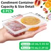 Double Compartment Condiment Containers with Lids, 2025 New Disposable 2