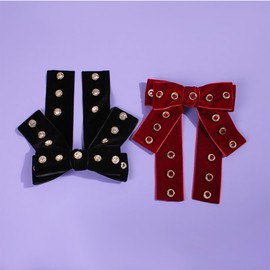 OATIPHO Creative Bow-tie Hair Clip Automatic Hair Barrettes for Women Black Ponytail Holder Spring Design for Parties Festivals Daily Use