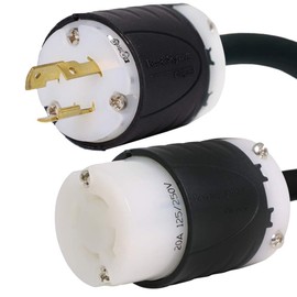 NEMA L6-20P to L14-20R Plug Adapter - 1 Foot, 20A/250V, 12 AWG - Iron Box # IBX-5172-01 (1 ft)