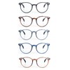 EYE ZOOM 5 Pack Retro Round Plastic Frame Reading Glasses