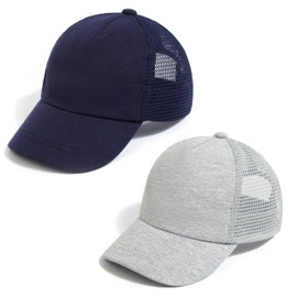 Toddler Boys Baby Girls Baseball Hats Kids Boy Caps Toddler Sun Hats for Summer Adjustable Hats 0-5 T,Gray/Navy,2-5Y