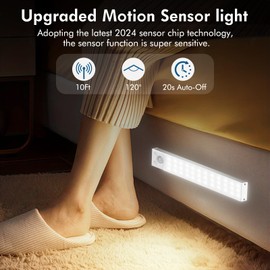 Under Cabinet Lighting 4 Pack,Under Cabinet Lights Wireless,Motion Sensor Light Indoor Rechargeable Battery Operated,Dimmable Under Counter Lights for Kitchen,Drawers,Wardrobe,Stair Bedroom