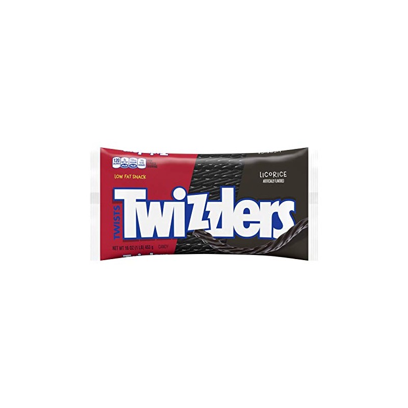 Twizzlers Black Licorice Twists, 16-Ounce (Pack of 3)