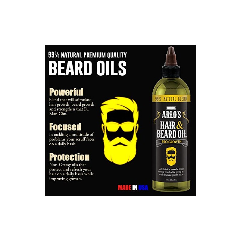 Arlo's Aceite Pro-Growth para Cabello y Barba 8 oz. -