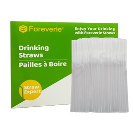 FOREVERIE 100 Pcs 12.8 Inches Long Plastic Clear Straws Flexible for Drinking, Extended-Length Bendable Straws for Daily Use, Full Length 12.8 Inches