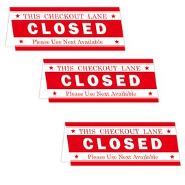 4 Pcs Checkout Closed Cashier Desk Sign 9.84x3.94 inch V Shaped Tabletop Tent Retail Counter Table Top Double Side Printed Closed Checkout Sign for Offices Shops Banks Stores, Red White