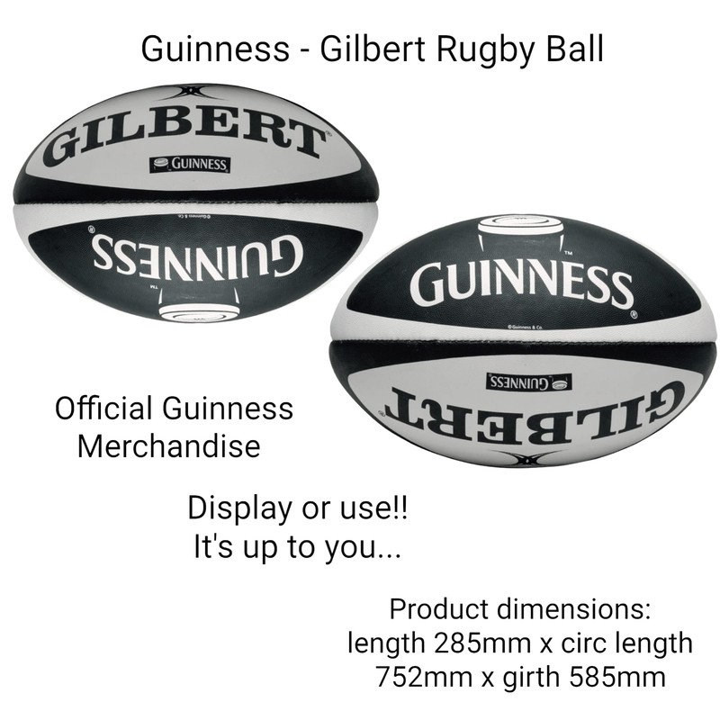 Classic Guinness Design Rugby Match Ball, Made by Gilbert Size