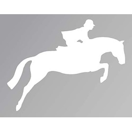 Jumping Horse Vinyl Sticker Decals for Car Bumper Window Laptop Tablet Phone (White, 8")
