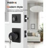 Haidms Black Door Knobs with Deadbolt, Heavy Duty Matte Black