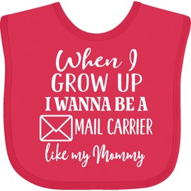 inktastic Future Mail Carrier Like Mommy Baby Bib Fuchsia 2cd11