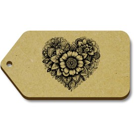 10 x 'Sunflower Heart' 66mm x 34mm Gift Tags (TG00139006)