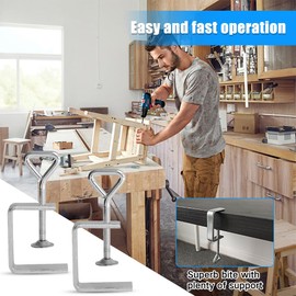 Aoreun C Clamp, Pack of 4 C Clamps 7-45 mm Small C-Clamp Made of Galvanised Screw Clamp Carrier Clamp Fixing Pliers Table Clamp Carrier Clamp Clamp Clamp for Clamps Welding Carpenters