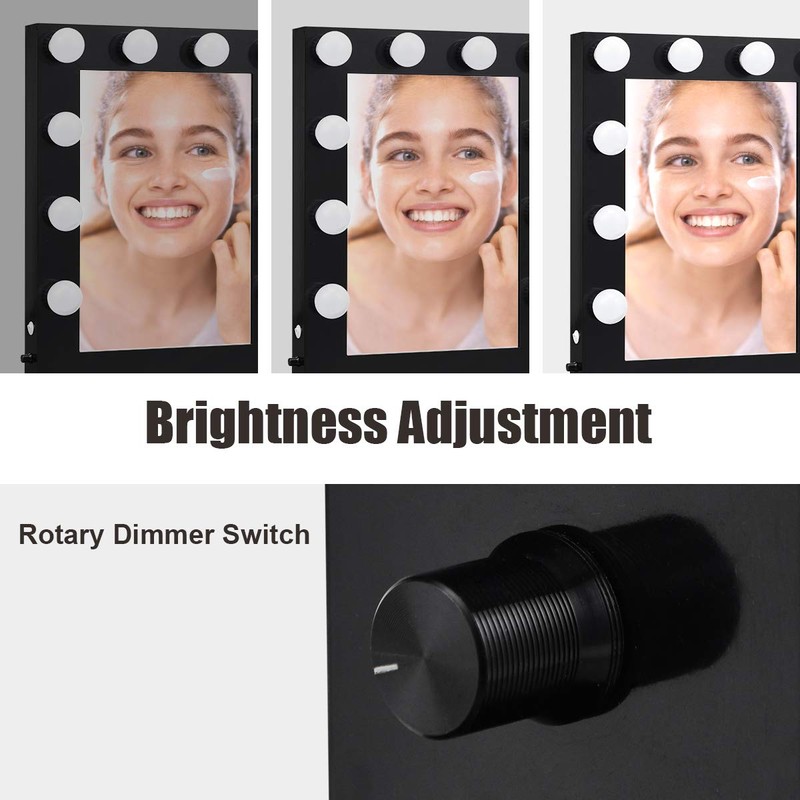 GLACER Hollywood Vanity Mirror with Lights, LED Illuminated Cosmetic Mirror