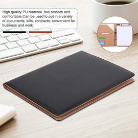 Carpeta de Papel, Organizador de Documentos Carpeta Ejecutiva de Conferencias de Negocios A4 PU Carpeta de Conferencias de Documentos Comerciales Estuche Organizador con Ranuras para Tarjetas(Negro)