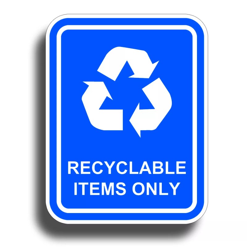 215 Decals Recyclable Items Only Sticker Blue Decal Recycle Reuse