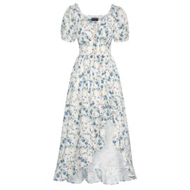 Scarlet Darkness Summer Corset Dress Floral Dress for Women 2025 Summer Cottagecore Dress Blue Floral S