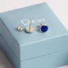 Dew Sterling Silver and Synthetic Lapis Round Stud Earrings