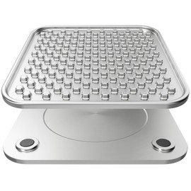 Feedoo Double Layer Stainless Steel Lick Mat for Dogs & Cats - Chew Proof & Whisker Friendly, Non-Slip Base, for Calm Feeding & Anxiety Relief - Dishwasher Safe Slow Feeder Pad [Single]