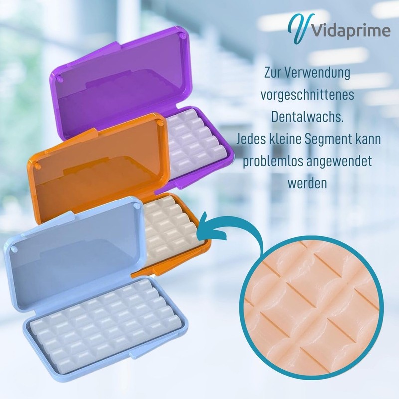 Vidaprime 10 Pieces Orthodontic Wax Tubes 350 Pieces Pre-Cut Teeth