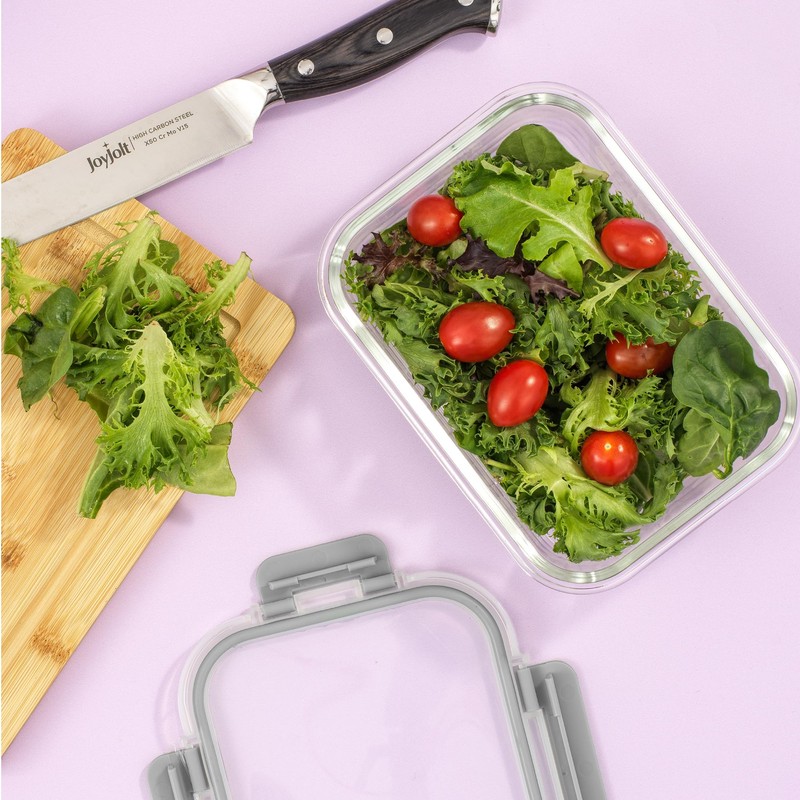 JoyJolt 24pc Borosilicate Glass Storage Containers with Lids | 12