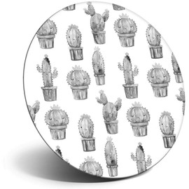 Destination Vinyl ltd Magnet for Refrigerator, Fridge BW - Cute Cactus Plants in Pots for Office, Cabinet and Whiteboard, Magnetic Stickers, 35620