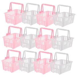 20pcs Mini Shopping Basket Miniature Shopping Basket Play Store Foodie Mini Brands Toy Plastic Storage Basket Mini Supermarket Basket Kids Toy Abs Desk Toddler Storage Basket