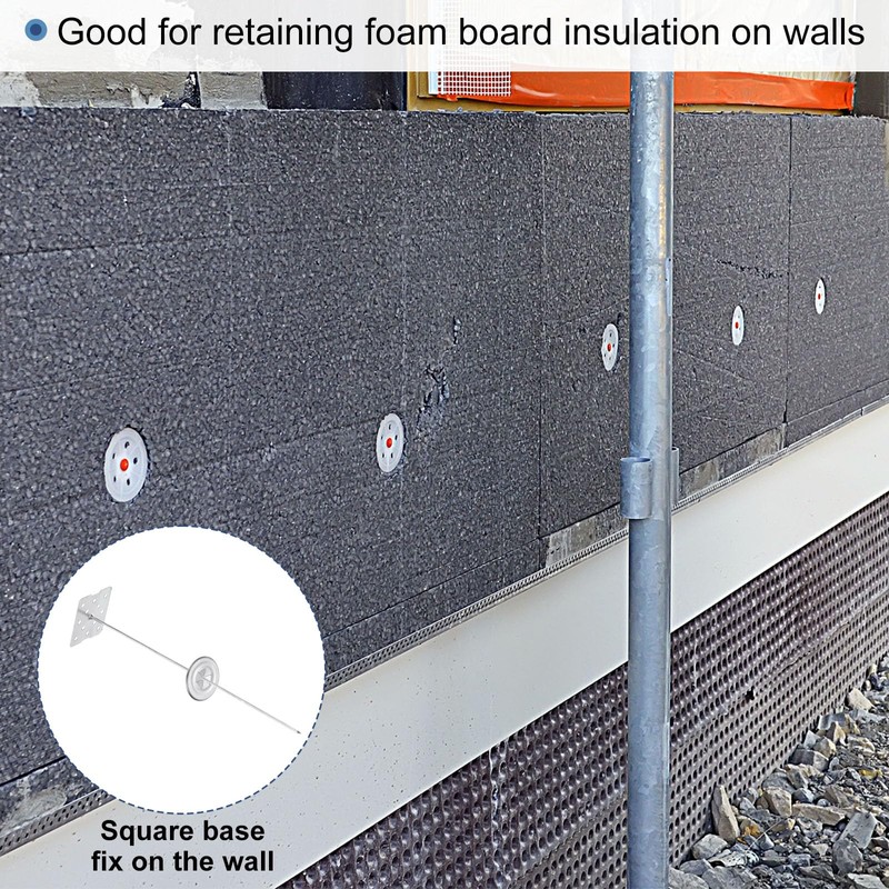 PATIKIL 220mm Perforierte Isolierstifte mit Rund-Unterlegscheibe, 50 Sets 2-Zoll-Isolierstifte Wandstecker
