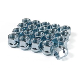 Customadeonly (Set of 20) Open End Bulge Acorn Steel Lug Nuts - M14x1.5 Thread Studs, 19mm Hex, Zinc Finish - Wheel Conical Cone Seat