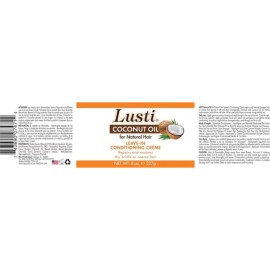 Lusti Coconut Oil Leave-In Conditioner Creme, 8oz. (227g) (Pack of 6)