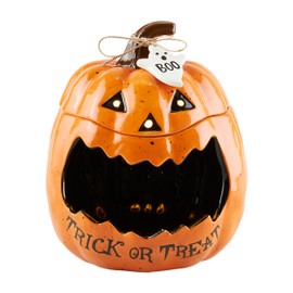 Mud Pie Led Sound Pumpkin Container; 9" x 8" Dia