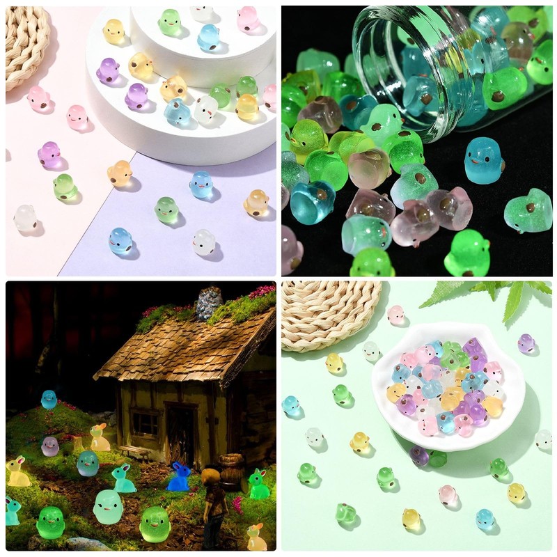 UR URLIFEHALL 60 Pcs 6 Colours Mini Chicken Figures Glow