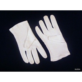 Women's Soft 100% Cotton Gloves (Ideal for Moisturising) Size 8&nbsp;-&nbsp;8.5&nbsp;x 2&nbsp;Pairs (White)