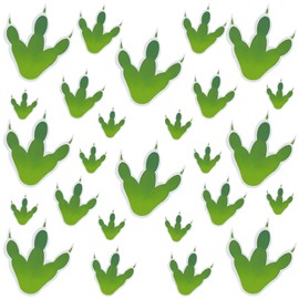 80 Pieces Dinosaur Footprints Stickers Dinosaur Tracks Decals PVC Wall Stickers Window Art Decorations for Party Supplies, Home or Kindergarten Classroom Decorations, 3 Sizes (Green)