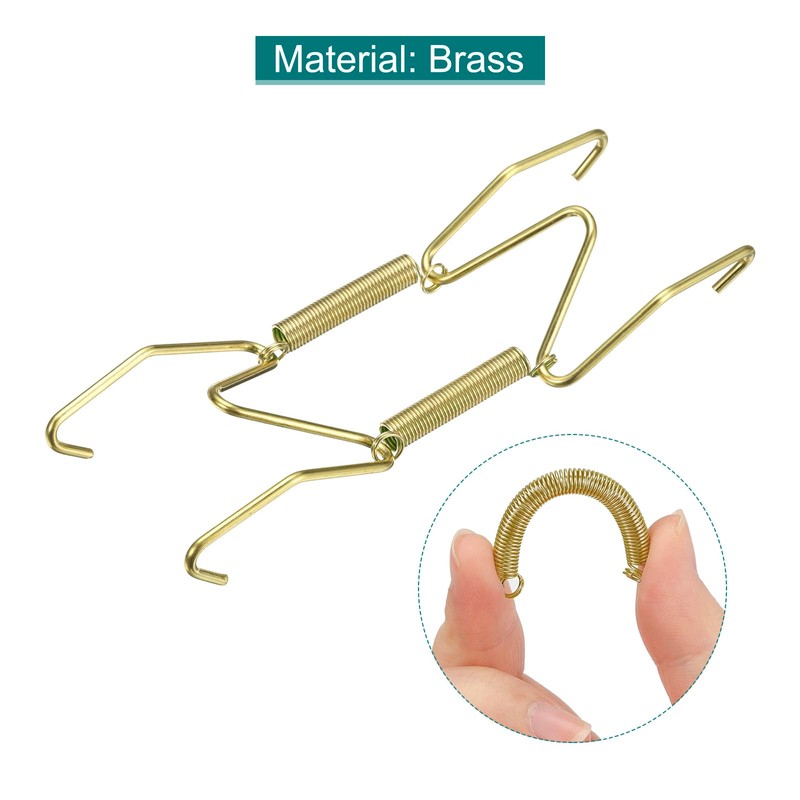sourcing map 10Pcs Plate Hanger, 4 inch Universal Brass Invisible