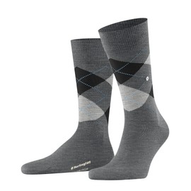 Burlington Men's Edinburgh M SO Wool Patterned 1 Pair Socks, Grey (Asphalt Melange 3180) - new - eco-friendly, 11-14