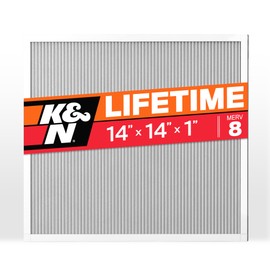 K&N 14X14X1 HVAC Furnace Air Filter, Lasts a Lifetime, Washable, Merv 8, the Last HVAC Filter You Will Ever Buy, Breathe Safely at Home or in the Office, HVC-8-11414