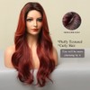 Esmee 24 Inch Ombre Red Brown Wigs for Women Synthetic