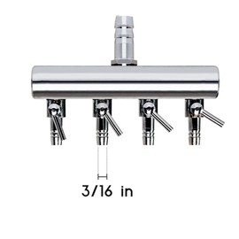 bnafes Aquarium Air Valve 4 Way Inline Manifold Air Flow Pump Tubing Splitter Lever Control Valve