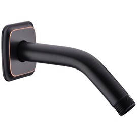 Angled Shower Arm with Flange, 6-Inch Stainless Steel Replacement Extension Tube for Top Shower Head, Wall Mounted, Oil Rubbed Bronze