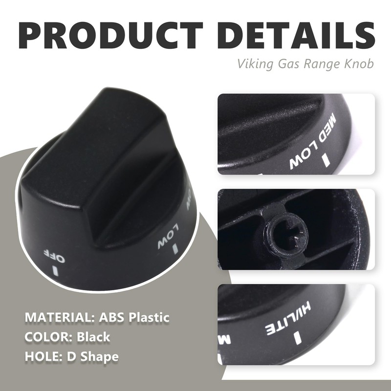 ZNTVW PA010034 Top Burner Knob Replacements for Viking Gas Range,