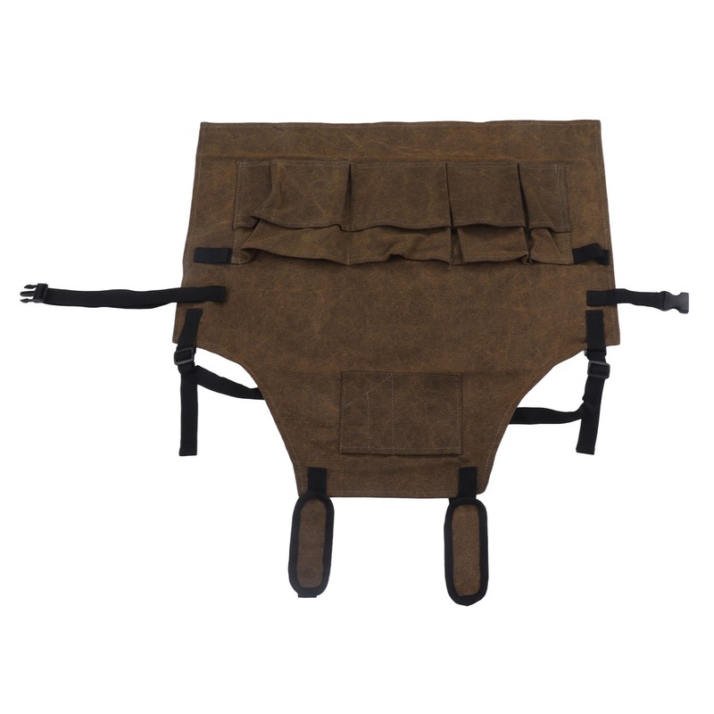 Woodworking Shop Apron Large Capacity Pocket Adjustment Shoulder Straps Waxed