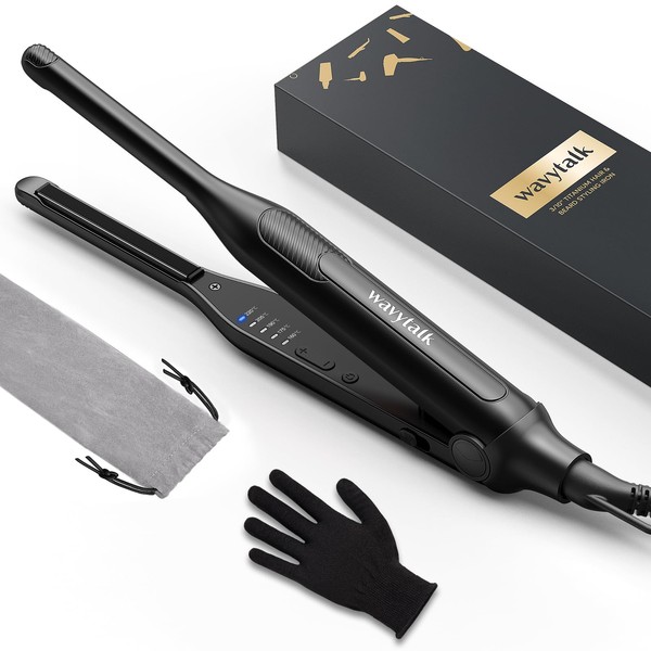 Wavytalk Mini Hair Straighteners for Short Hair, Mini Hair Straighteners for Women, Travel Straighteners with Adjustable Temperature, Double Tension.